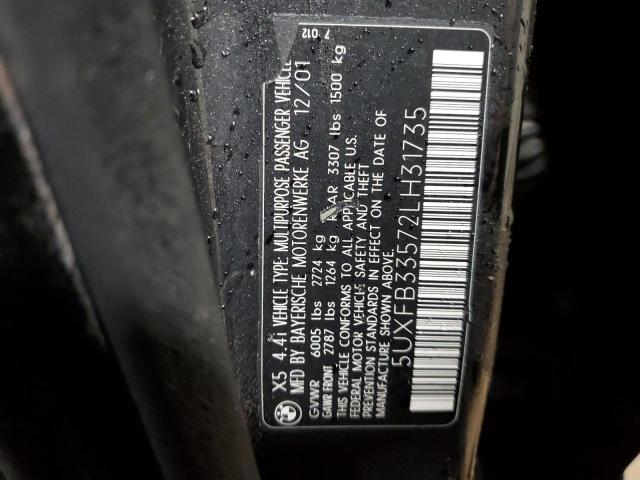 5UXFB33572LH31735 BMW X5 4.4I