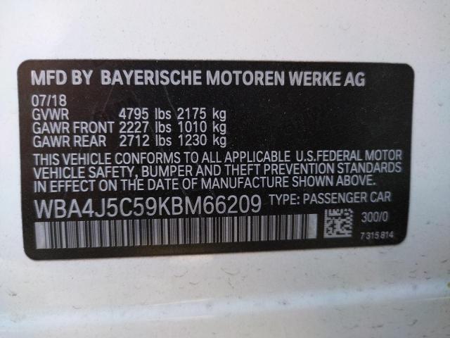 2019 BMW 440I GRAN WBA4J5C59KBM66209