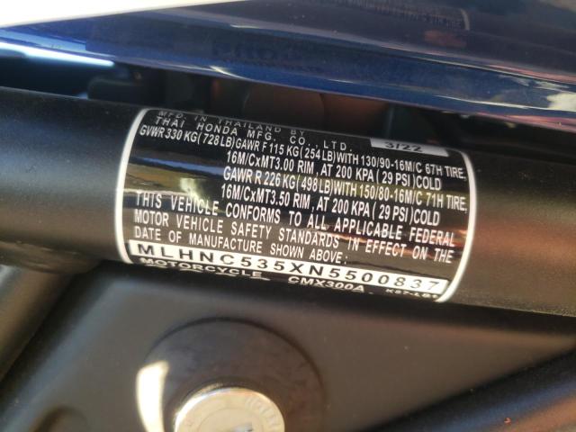 2022 HONDA CMX300 A MLHNC535XN5500837