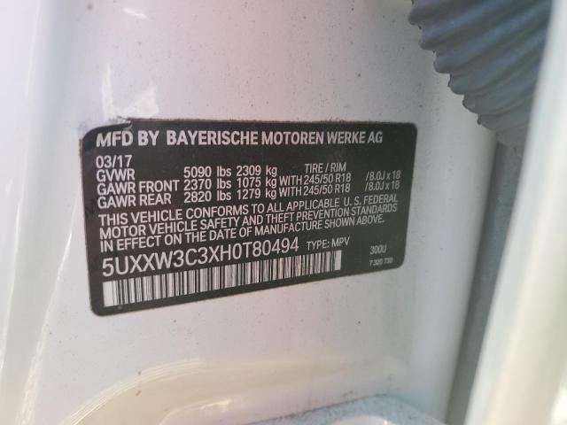 5UXXW3C3XH0T80494 BMW X4 Xdrive28i