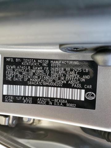 2021 LEXUS ES 300H BA 58ACA1C18MU006202