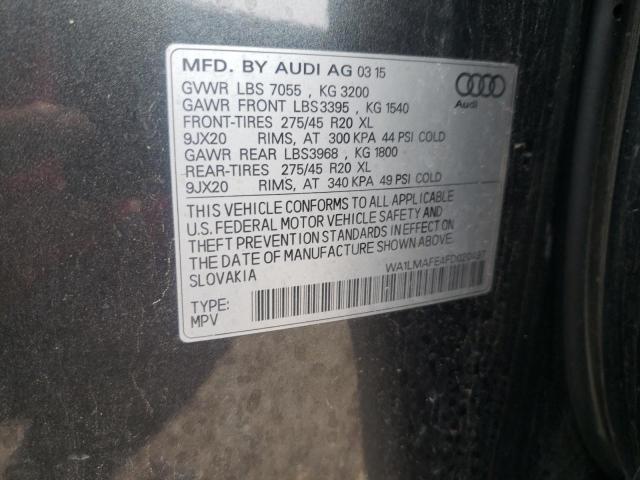2015 AUDI Q7 TDI PRE WA1LMAFE4FD020497