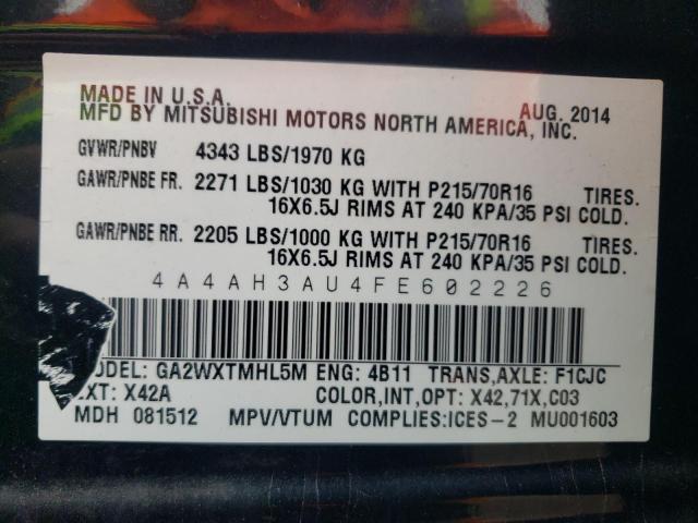 2015 MITSUBISHI RVR SE 4A4AH3AU4FE602226