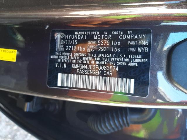 KMHGN4JE3FU083874 2015 Hyundai Genesis 3.8L