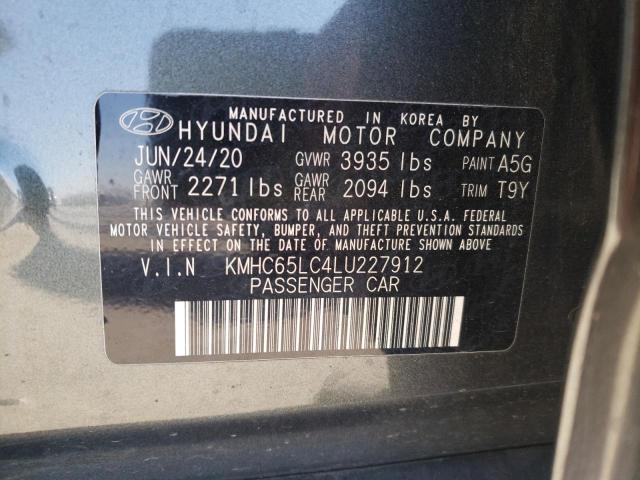 2020 HYUNDAI IONIQ BLUE - KMHC65LC4LU227912