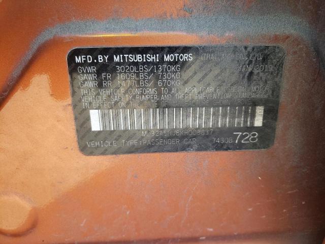 2019 MITSUBISHI MIRAGE LE ML32A5HJ6KH008837