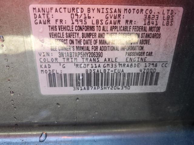 2017 NISSAN SENTRA S W 3N1AB7AP5HY206390