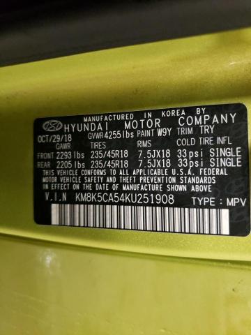 2019 HYUNDAI KONA ULTIM - KM8K5CA54KU251908