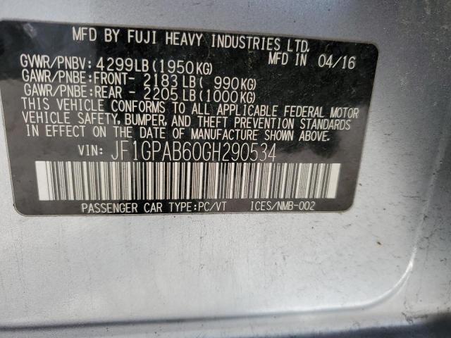 JF1GPAB60GH290534 Subaru Impreza Premium