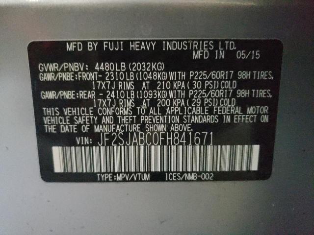 JF2SJABC0FH841671 Subaru Forester 2.5i