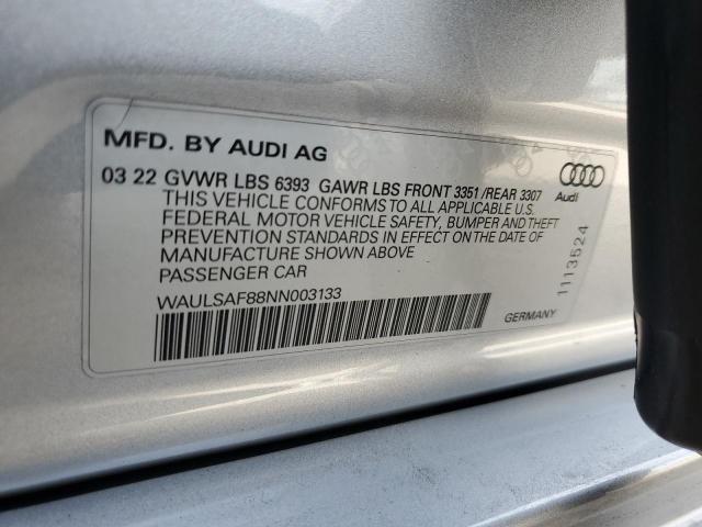 2022 AUDI S8 WAULSAF88NN003133
