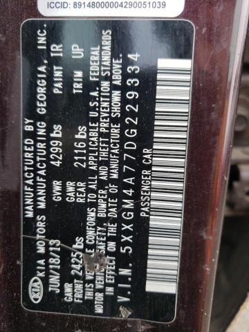 5XXGM4A77DG229334 KIA Optima Lx