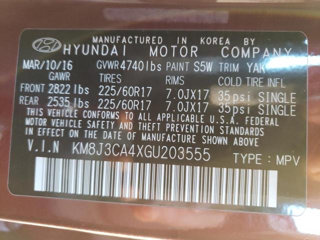 2016 HYUNDAI TUCSON LIM - KM8J3CA4XGU203555