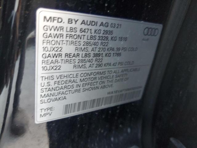 2021 AUDI Q8 PREMIUM WA1EVAF16MD033204