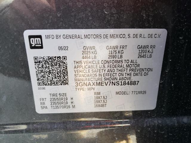 2022 CHEVROLET EQUINOX RS 3GNAXMEV7NS184887