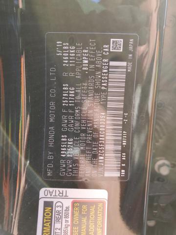 2019 HONDA CLARITY TO JHMZC5F38KC003354