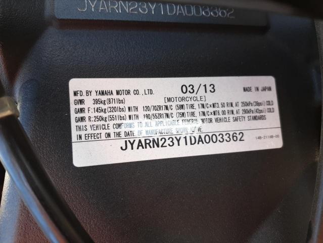 2013 YAMAHA YZFR1 C JYARN23Y1DA003362