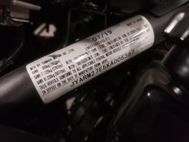 2019 YAMAHA MT07 JYARM27E5KA005387