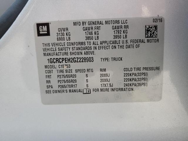 2016 CHEVROLET SLVRD 1500 1GCRCPEH2GZ228903