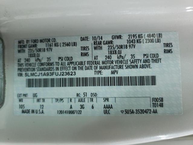 5LMCJ1A93FUJ23623 Lincoln MKC