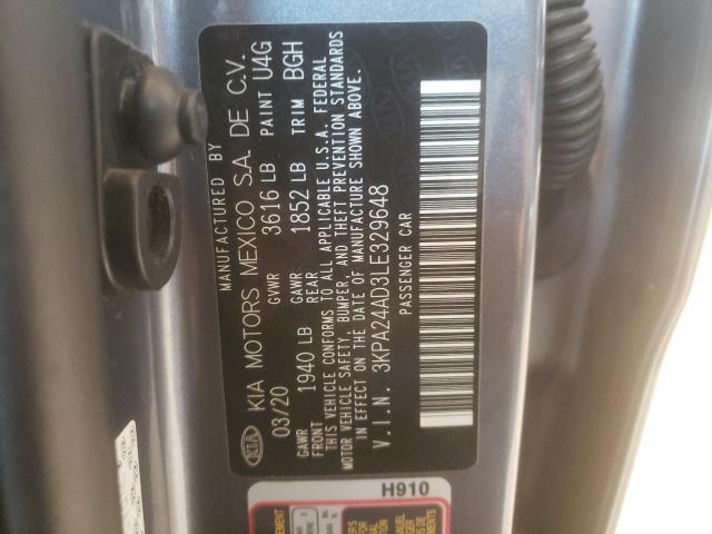 3KPA24AD3LE329648 KIA RIO LX