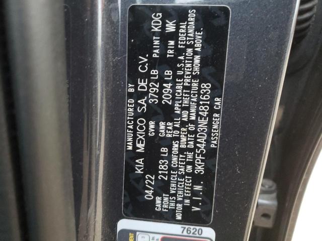 2022 KIA FORTE GT L - 3KPF54AD3NE481638