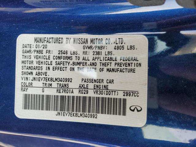 2020 INFINITI Q60 PURE JN1EV7EK8LM340992