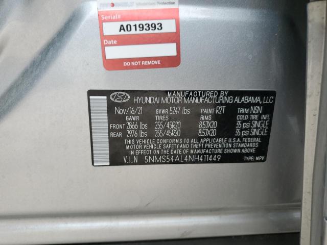 2022 HYUNDAI SANTA FE C 5NMS54AL4NH411449
