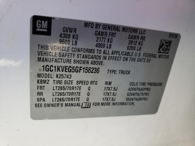 2016 CHEVROLET SILVRDO LT 1GC1KVEG5GF156236