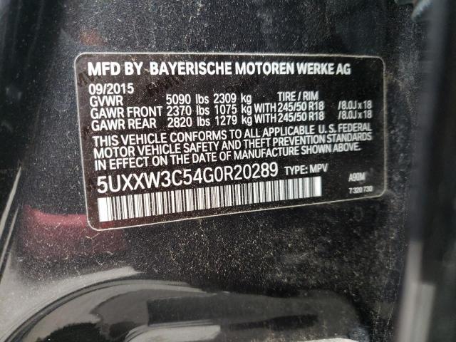2016 BMW X4 XDRIVE2 - 5UXXW3C54G0R20289