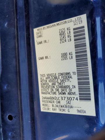 2020 NISSAN MAXIMA SL 1N4AA6DV2LC373074