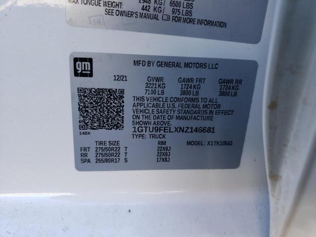 2022 GMC SIERRA LIM 1GTU9FELXNZ146681