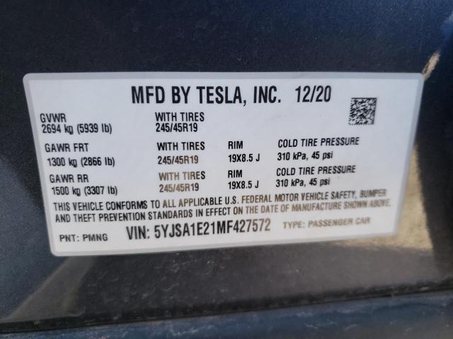 5YJSA1E21MF427572 Tesla MODEL S