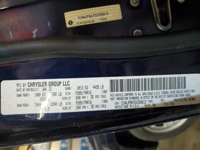1C4NJPBA7DD250612 Jeep Patriot Sport