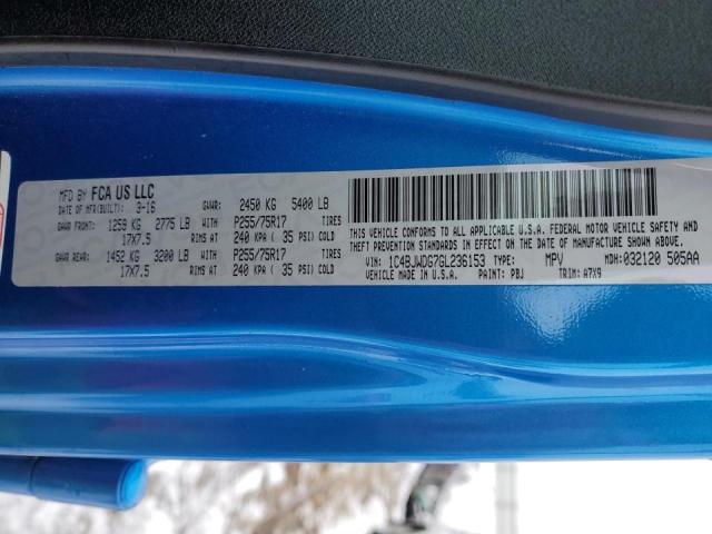 1C4BJWDG7GL236153 Jeep Wrangler Unlimited Sport