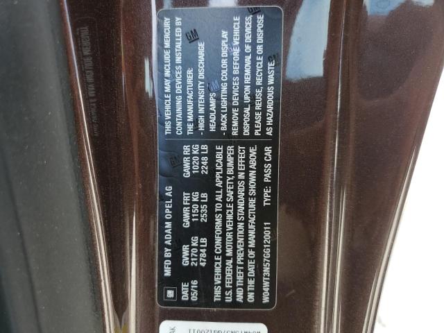 2016 BUICK CASCADA PR W04WT3N57GG120011
