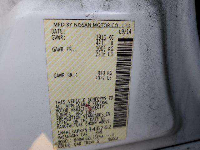 1N4AL3APXFN346762 Nissan ALTIMA 2.5