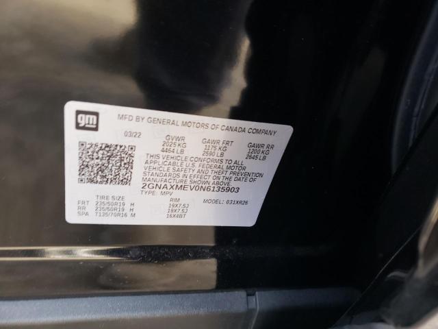 2022 CHEVROLET EQUINOX RS 2GNAXMEV0N6135903