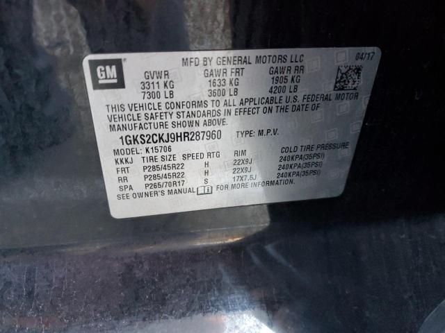 2017 GMC YUKON 1GKS2CKJ9HR287960