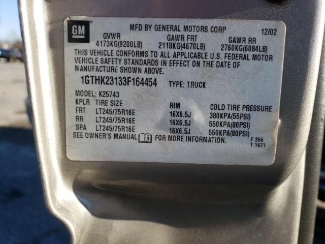 1GTHK23133F164454 GMC Sierra K2500 Heavy Duty