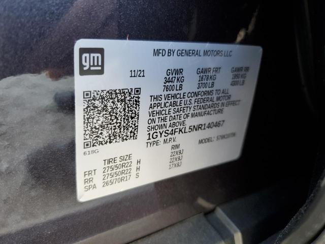 2022 CADILLAC ESCALADE S 1GYS4FKL5NR140467