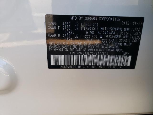 2023 SUBARU OUTBACK ON 4S4BTALC5P3117914