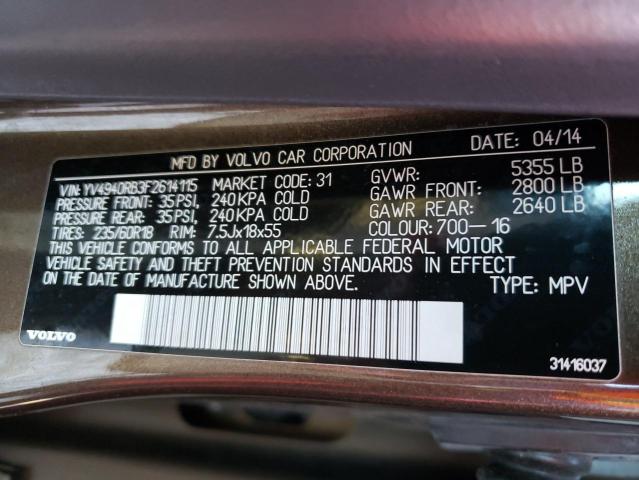 2015 VOLVO XC60 3.2 P YV4940RB3F2614115