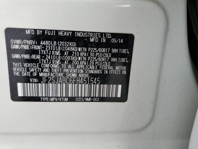 2015 SUBARU FORESTER W JF2SJABC6FH451545