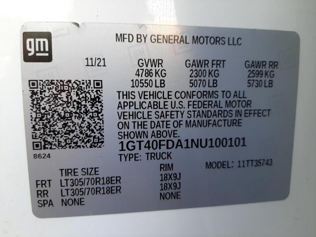 2022 GMC HUMMER EDI 1GT40FDA1NU100101