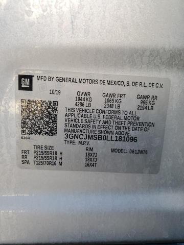 2020 CHEVROLET TRAX PREMI 3GNCJMSB0LL181096