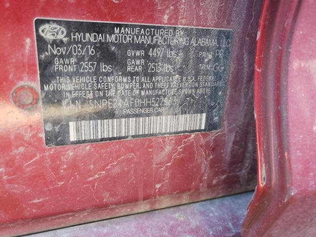 5NPE24AF0HH522863 Hyundai SONATA SE