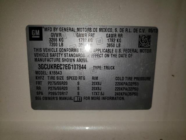 VIN: 3GCUKREC7EG107844 Auction: COPART Lot: 68294852 Location: MI - KINCHELOE 3GCUKREC7EG107844 CHEVROLET SILVERADO 2014 WHITE Photo 12
