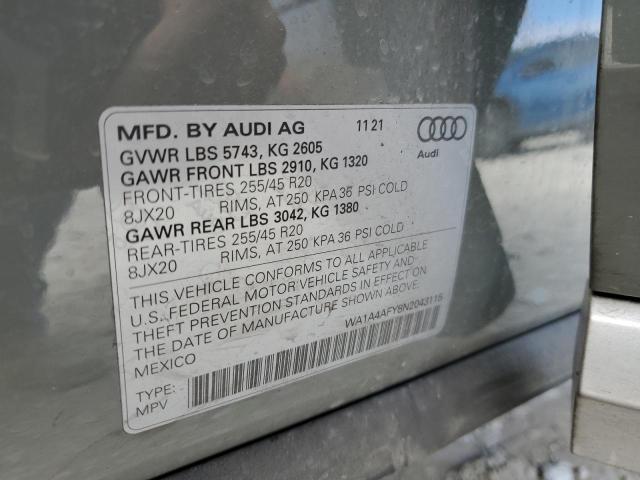 2022 AUDI SQ5 PREMIU - WA1A4AFY8N2043115