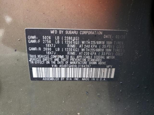 2020 SUBARU OUTBACK ON 4S4BTGHD9L3194297